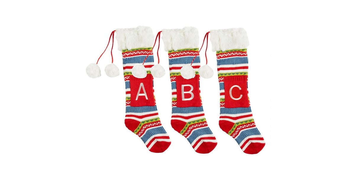 Fairisle Monogram Christmas Stocking With Faux Fur Cuff Best