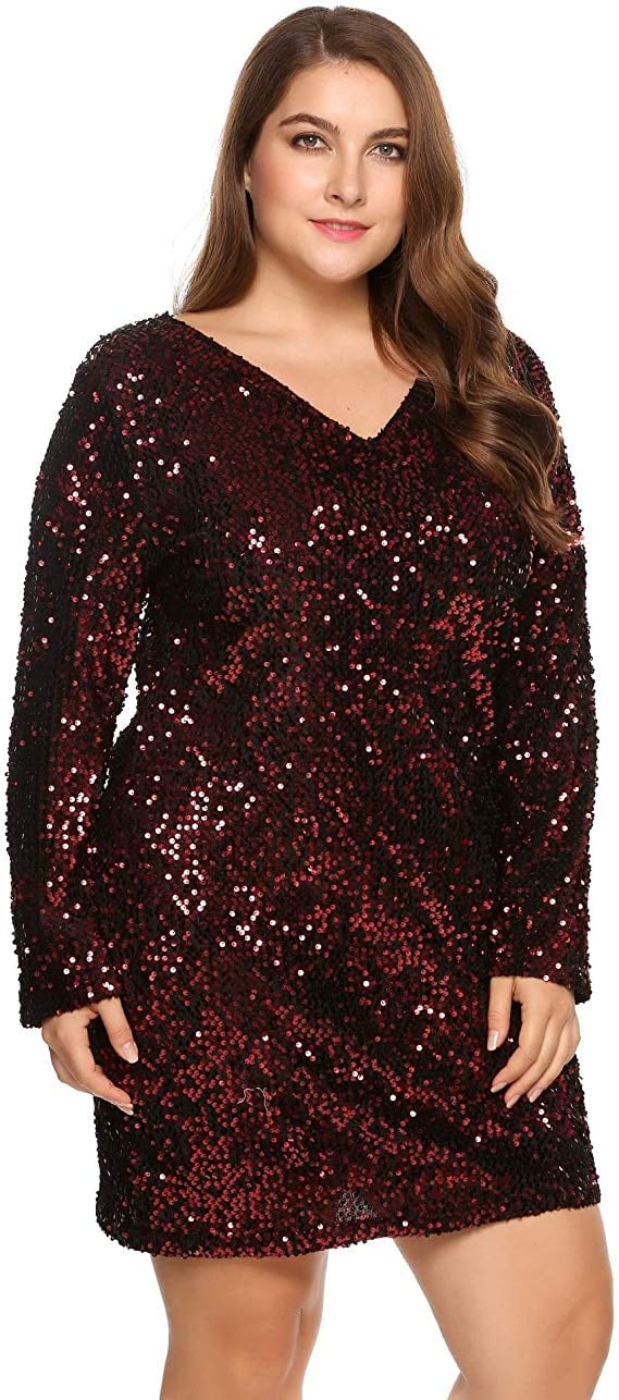 Zeagoo Curve Glitter Sequin Dress