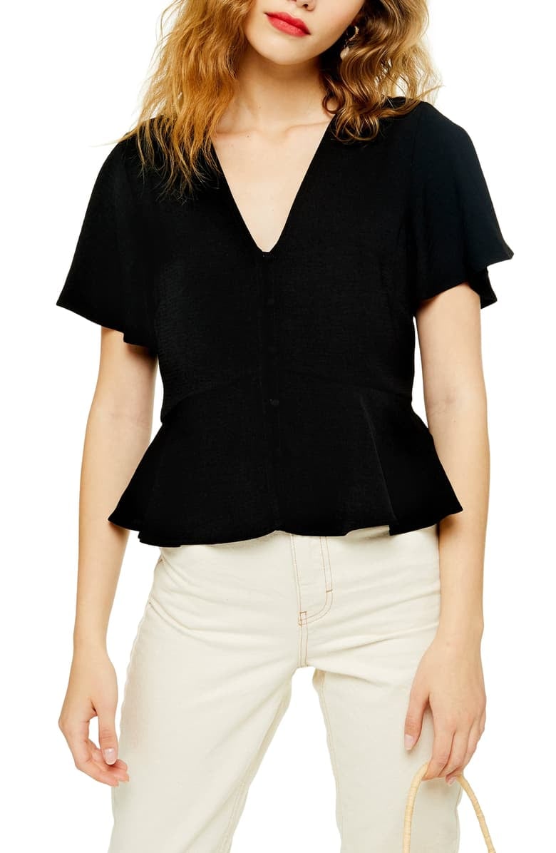 Topshop Meghan Front Button Top