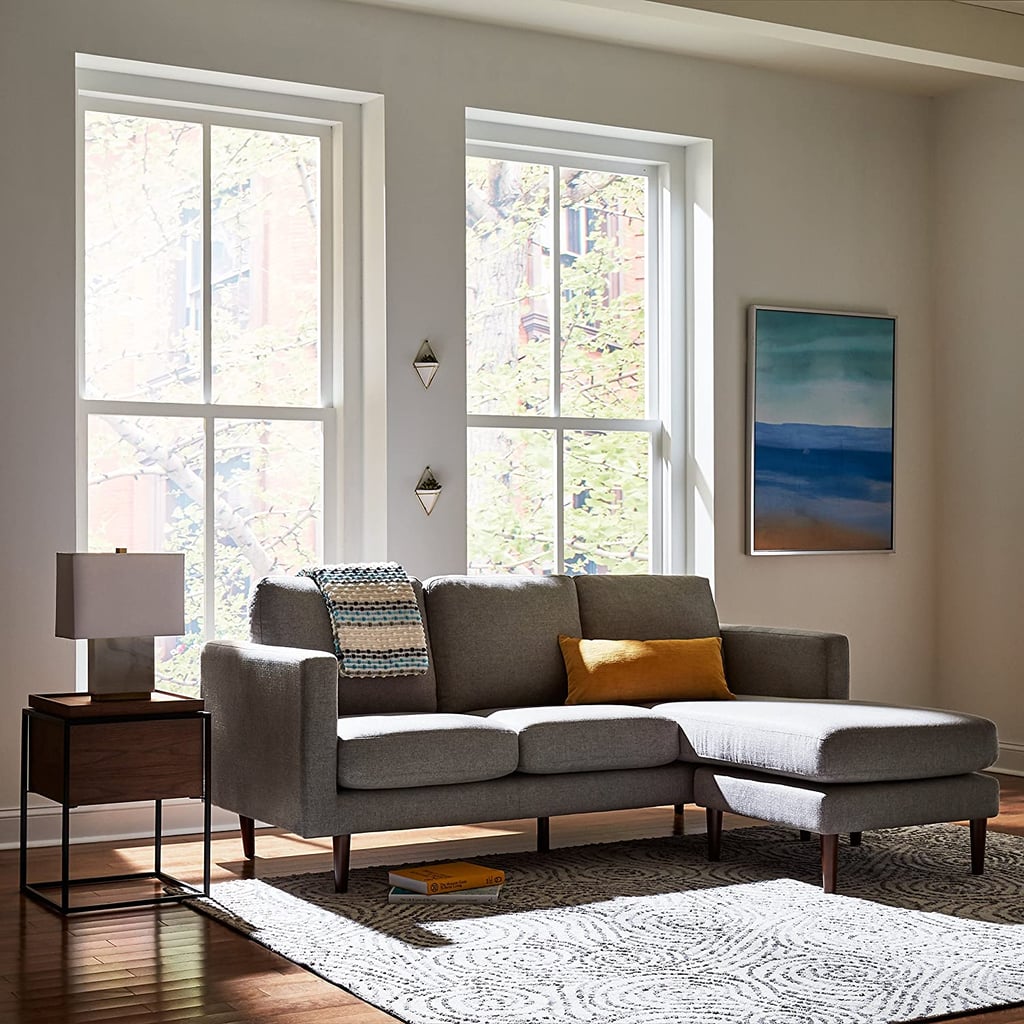A Reversible Sectional: Rivet Revolve Modern Upholstered Sofa