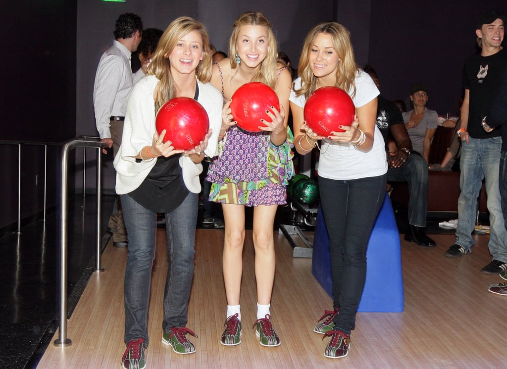 Lo Bosworth, Audrina Patridge, and Lauren Conrad hit the lanes in Orange County in June 2008.