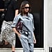 Victoria Beckham Gray Suit in London September 2018