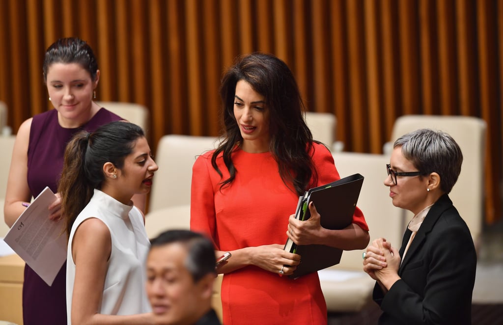 Amal Clooney Red Dress September 2018