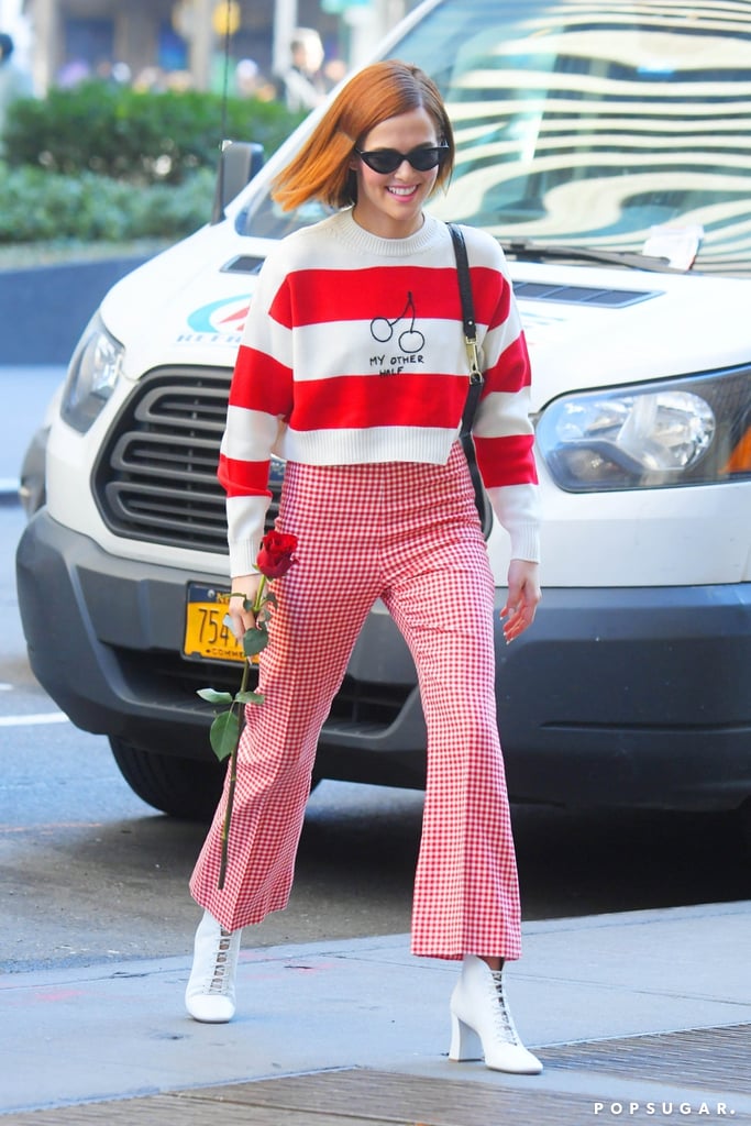 Zoey Deutch's My Other Half Miu Miu Valentine's Day Sweater