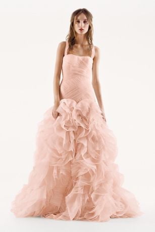 White by Vera Wang Organza and Satin Wedding Dress | Pink Wedding ...