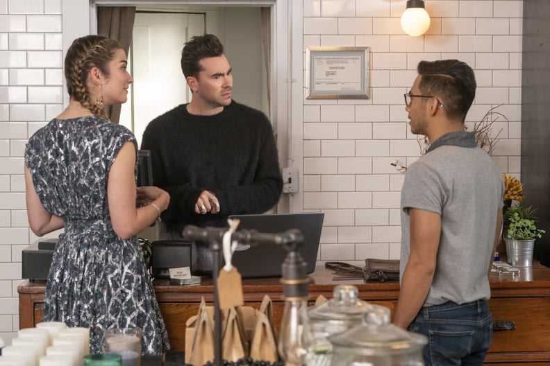 David Rose's Fuzzy Black Sweater on "Schitt's Creek"