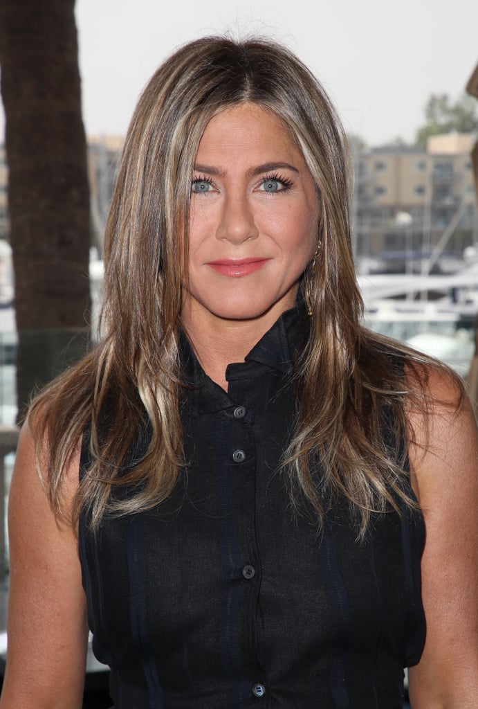 Jennifer Aniston Black Maxi Skirt With Stripe