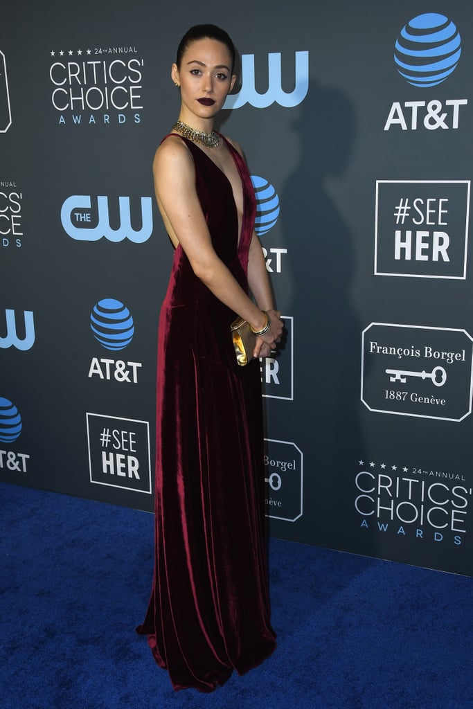 Emmy Rossum Hair at the 2019 Critics Choice Awards