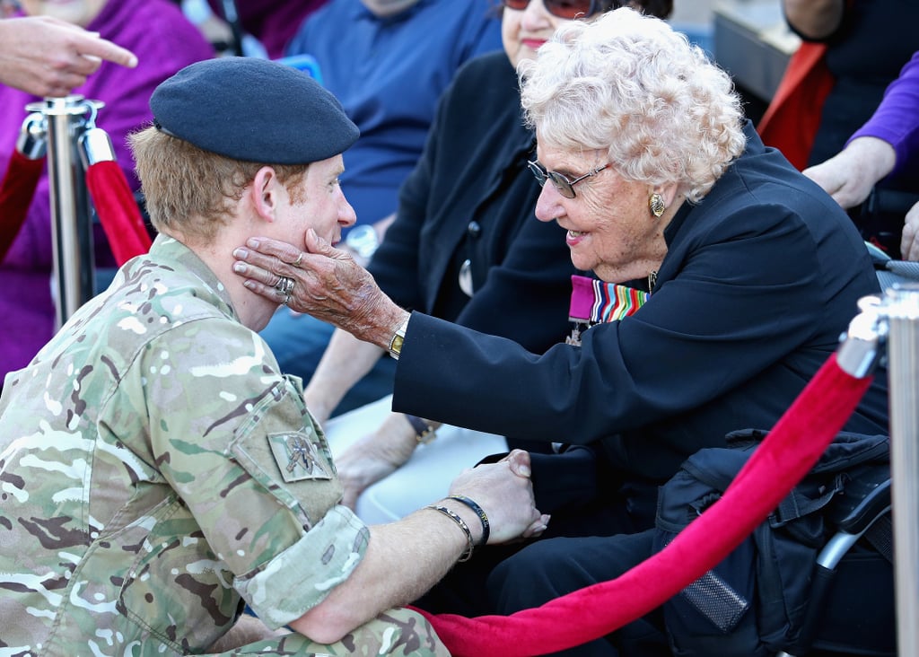 Prince Harry Hugging Elderly Lady in Sydney June 2017