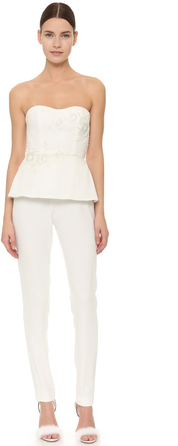 Marchesa Notte Beaded Strapless Jumpsuit ($995)