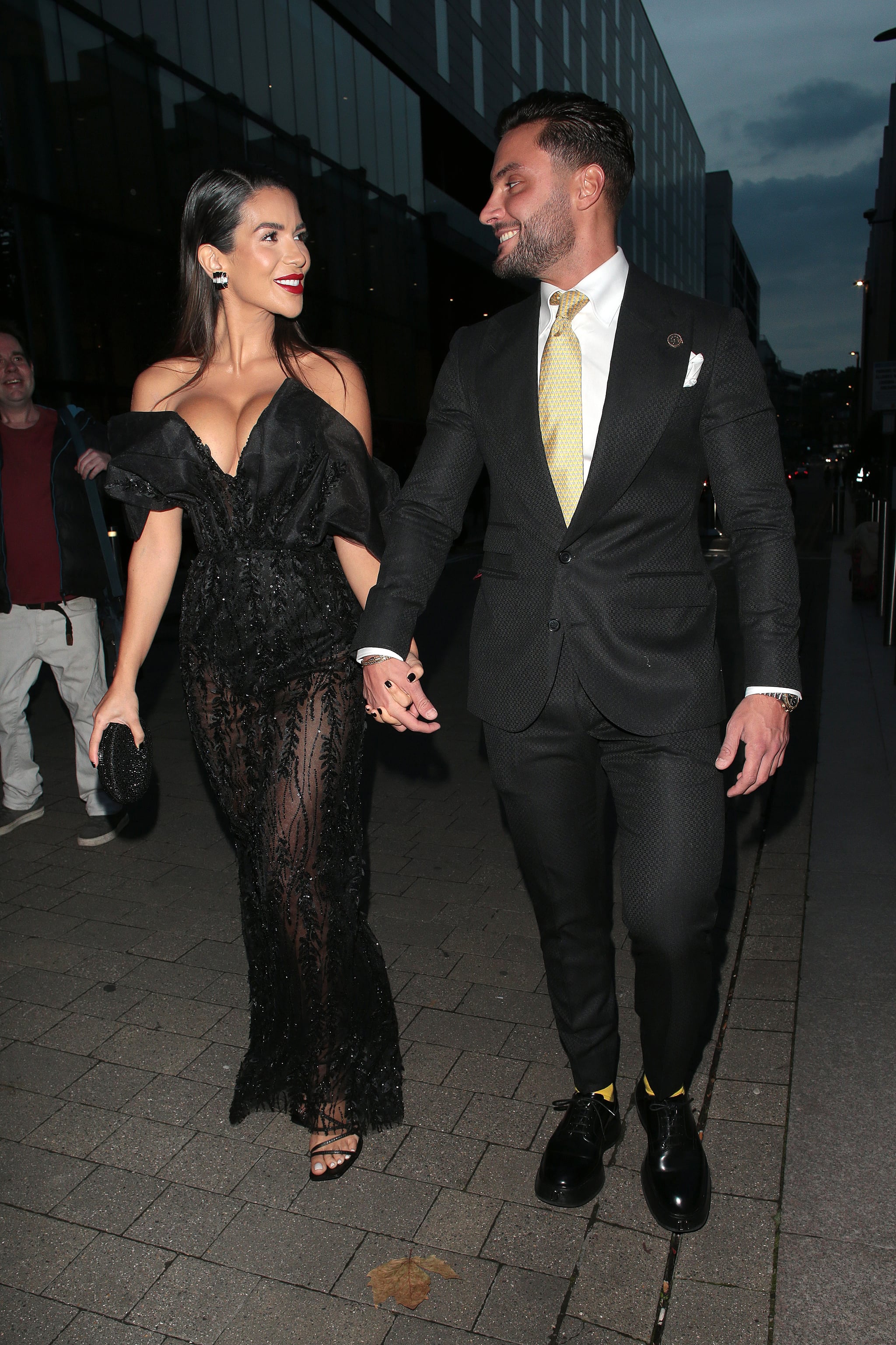 LONDON, ENGLAND - OCTOBER 13:  Ekin-Su and Davide seen attending the National Television Awards 2022 at OVO Arena Wembley on October 13, 2022 in London, England. (Photo by Ricky Vigil M/GC Images)