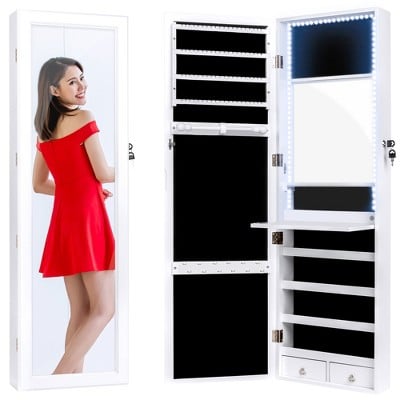 Best Choice Products Hanging Mirror Jewelry Armoire