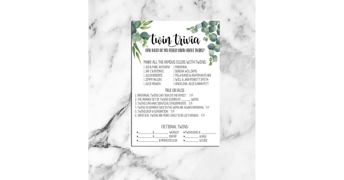 Twin Baby Shower Game Printable Baby Shower Games Popsugar