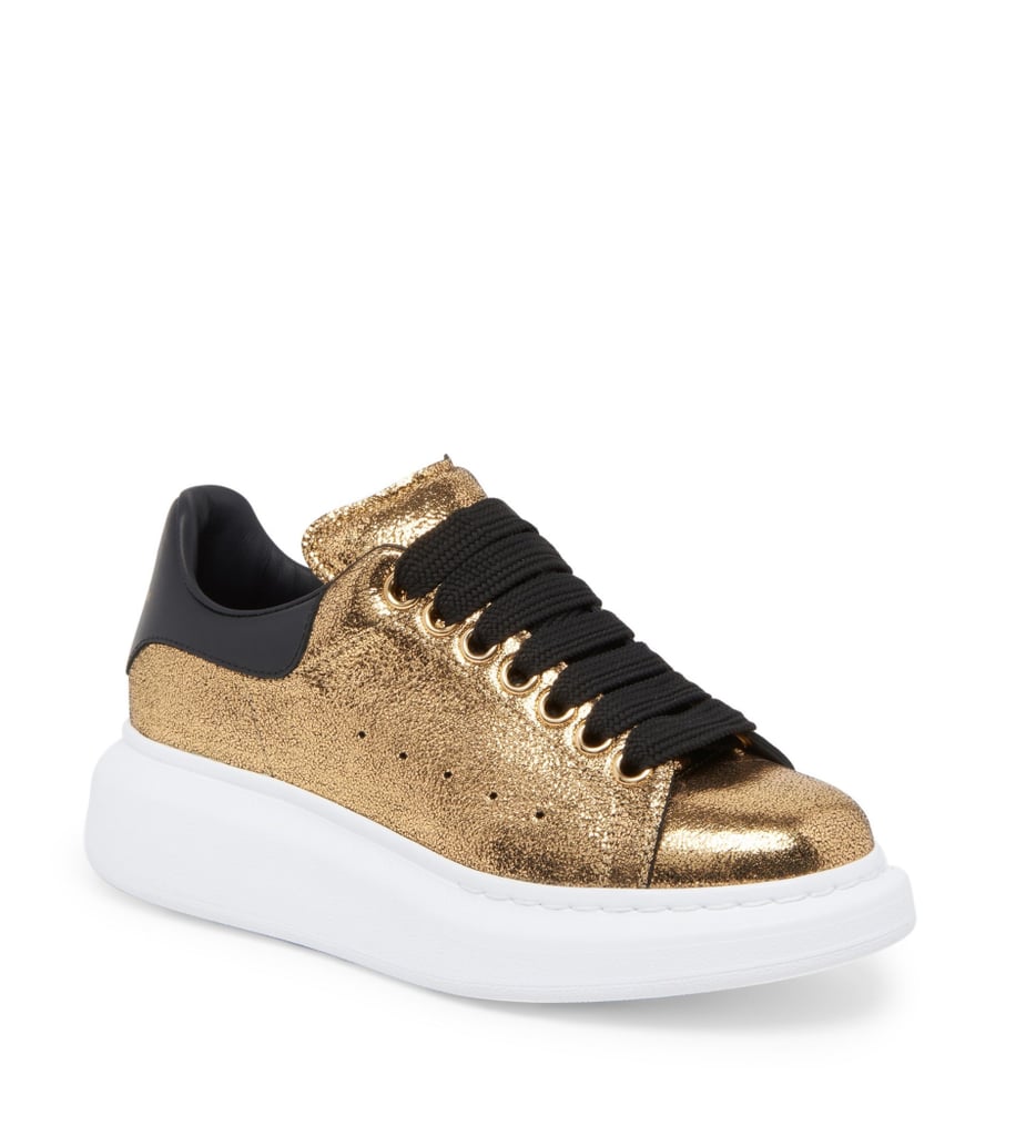 Alexander McQueen Metallic Leather Sneakers Best Metallic Gifts