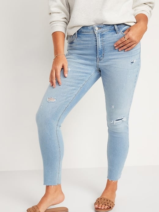 Old Navy Mid-Rise Rockstar Super Skinny Ripped Jeans