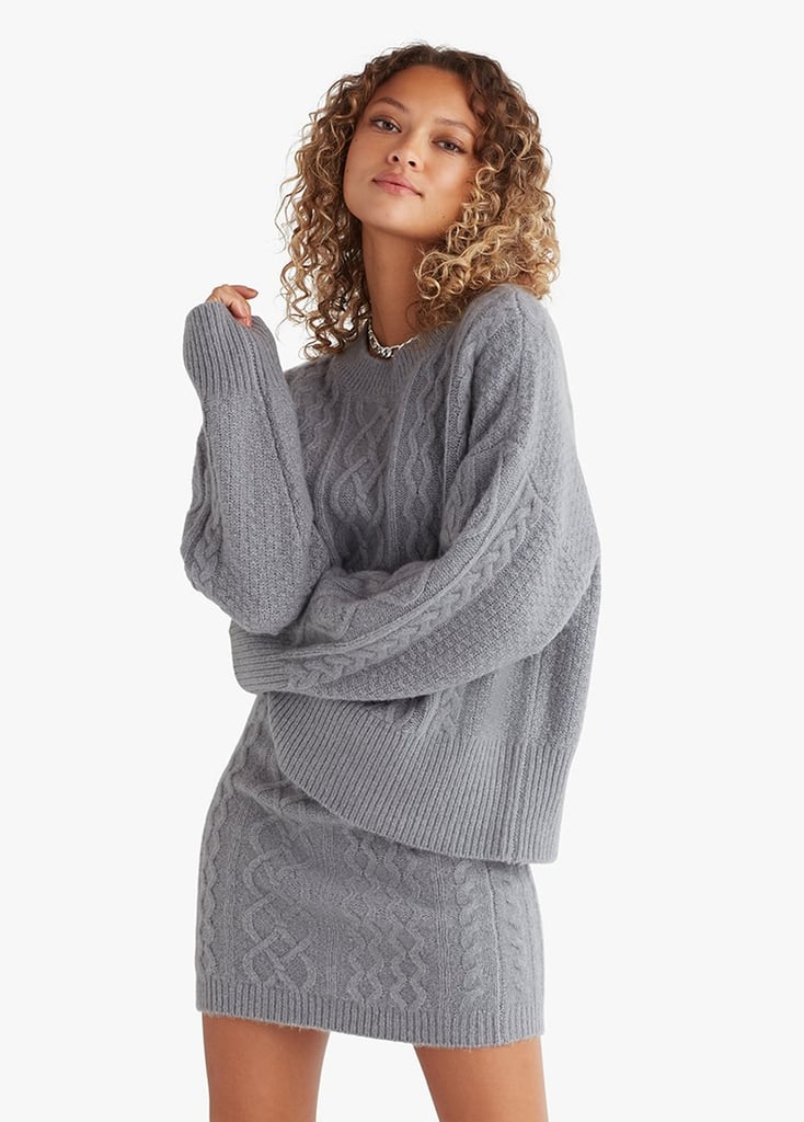 Favourite Daughter Oversized Cable Sweater and Cable Mini Skirt