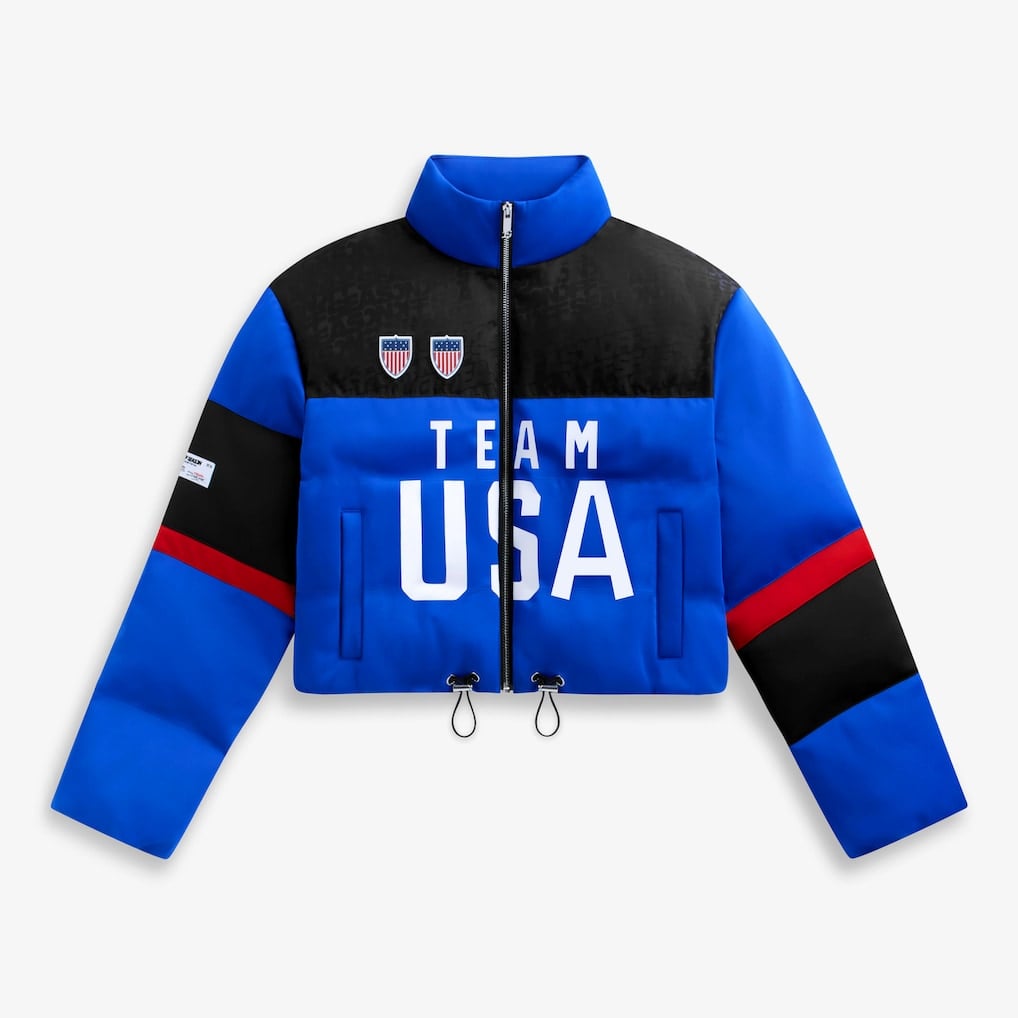 Off Season Blue Team USA Cropped Puffer Jacket ($365)
If there's one thing you're sure to see Kristin in at any game, it's a piece from Off Season. This cropped puffer pairs team spirit with style seamlessly, thanks to its snug fit and vibrant Team USA print — perfect for staying comfortable and chic in any temp.
