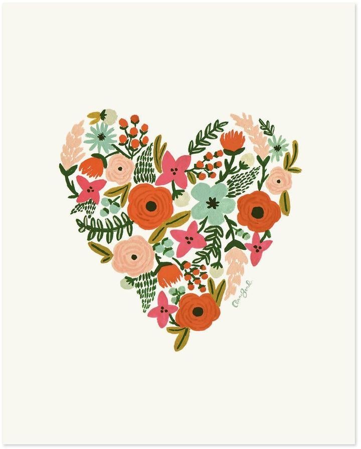 For Her: Flora Heart Print