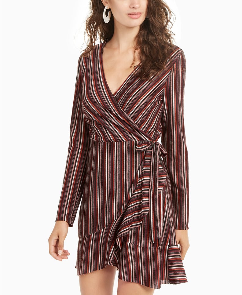 Crystal Doll Juniors' Striped Wrap Dress