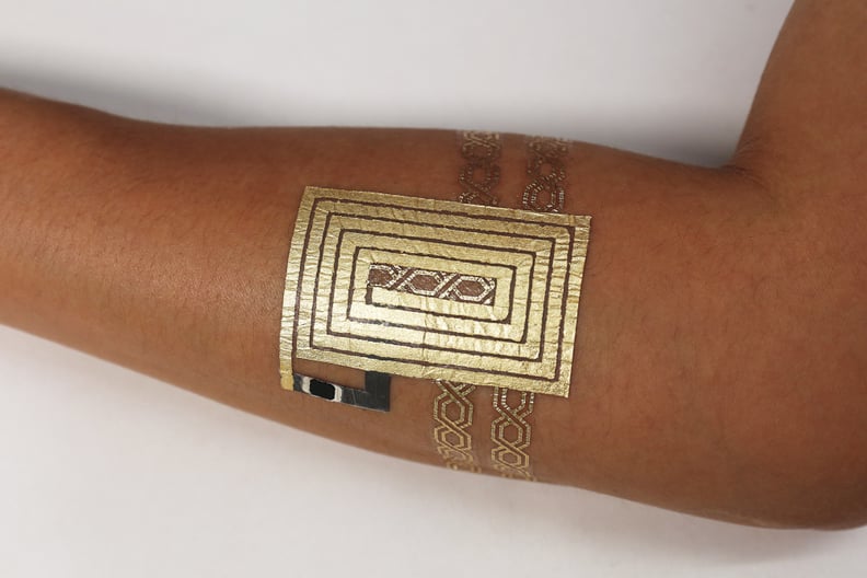 Then there's the communication DuoSkin tattoo device, like this NFC tag.