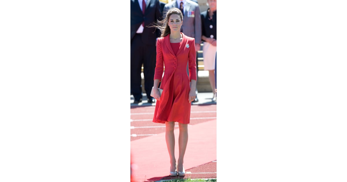 Kate's Catherine Walker coat dress came complete with a matching red ...