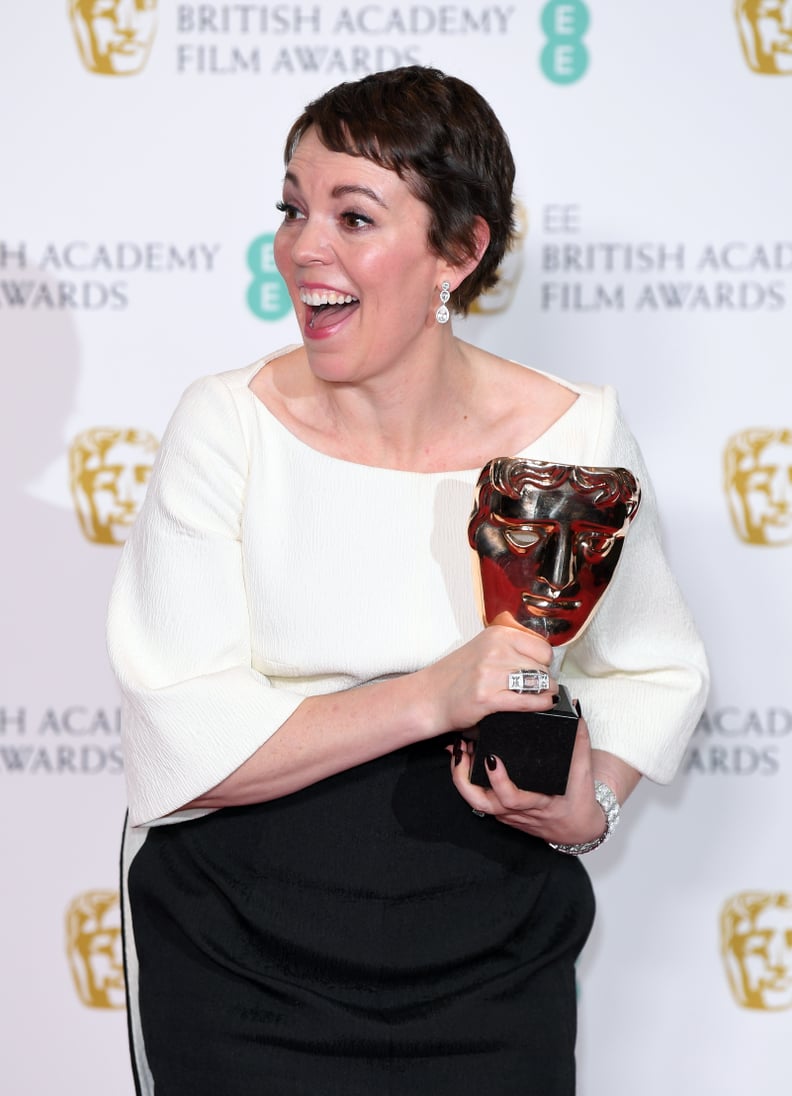When she was really happy to be posing with her BAFTA.