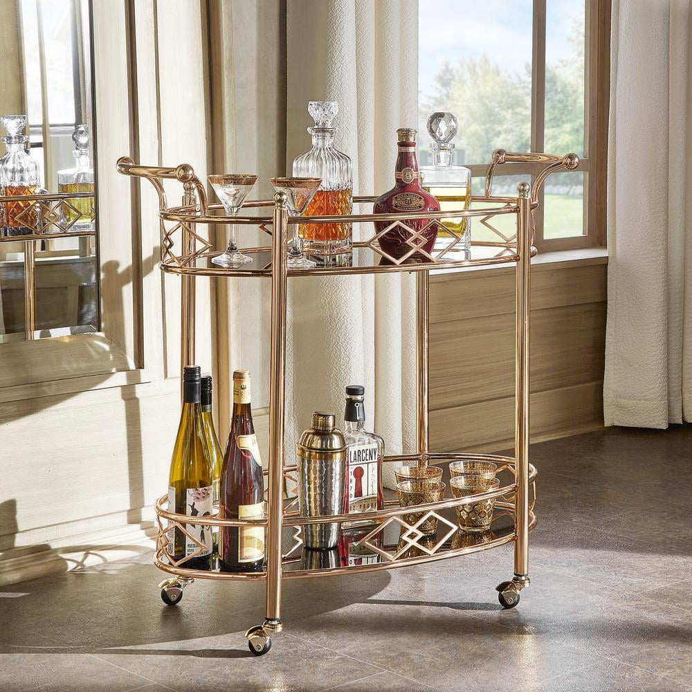 HomeSullivan Ariella Rose Gold Bar Cart