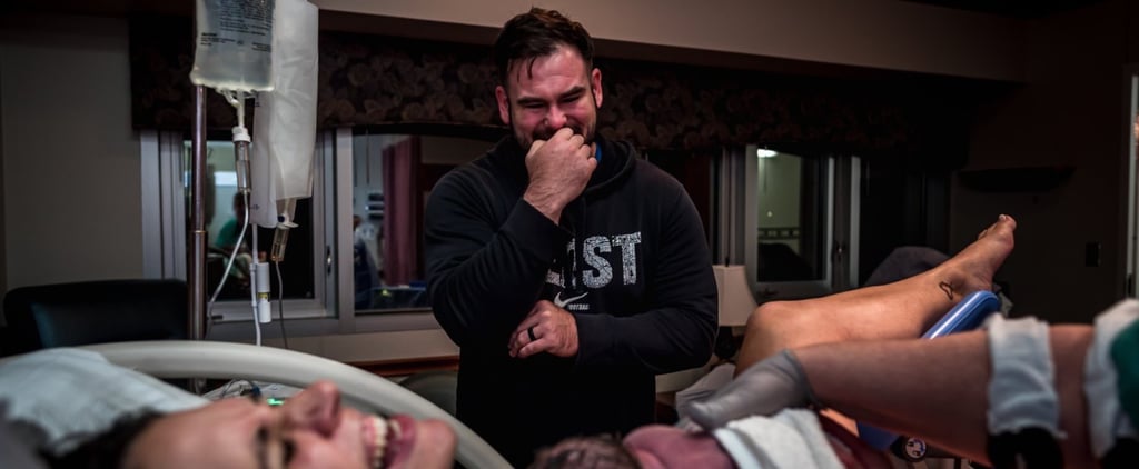 Photo of Dad Reacting to His Child's Birth