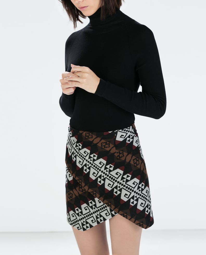 Zara Printed Miniskirt