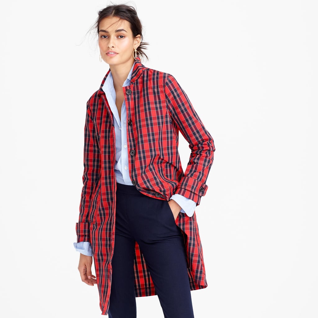 marina fringed plaid coat