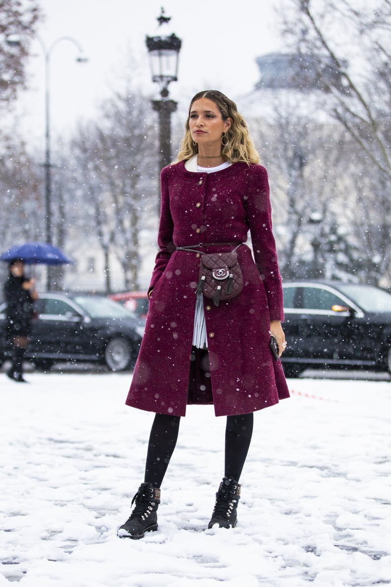 With a Smart Burgundy Coat