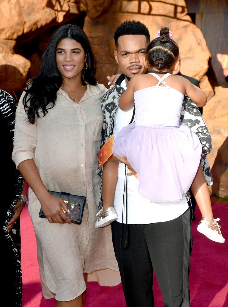 Pictured: Kirsten Corley, Chance the Rapper, and Kensli Bennett at The Lion King premiere in Hollywood.