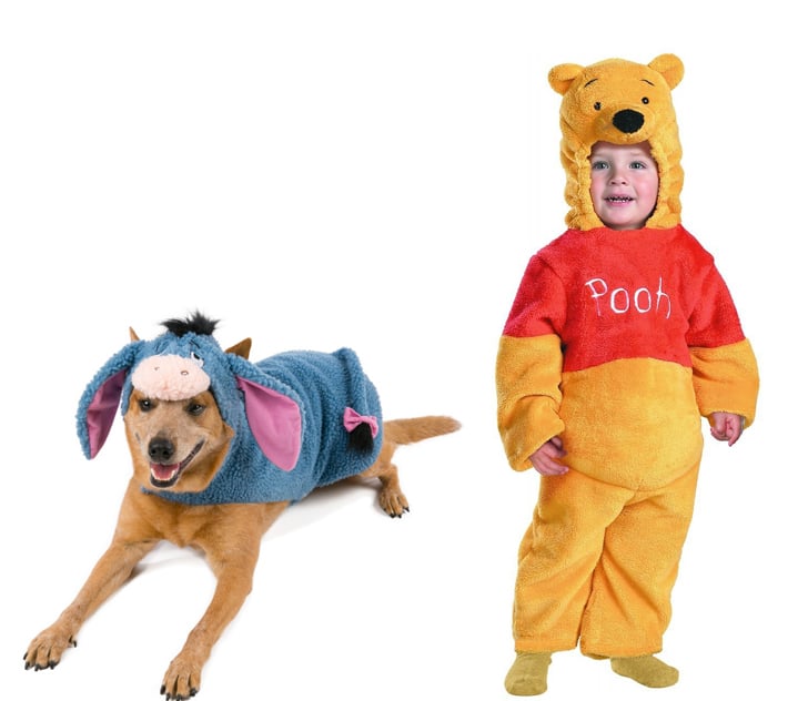 family costumes with baby and dog