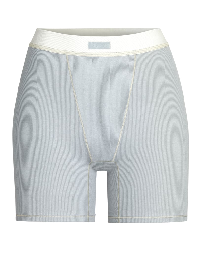Skims Cotton Ribbed Boxer in Mineral