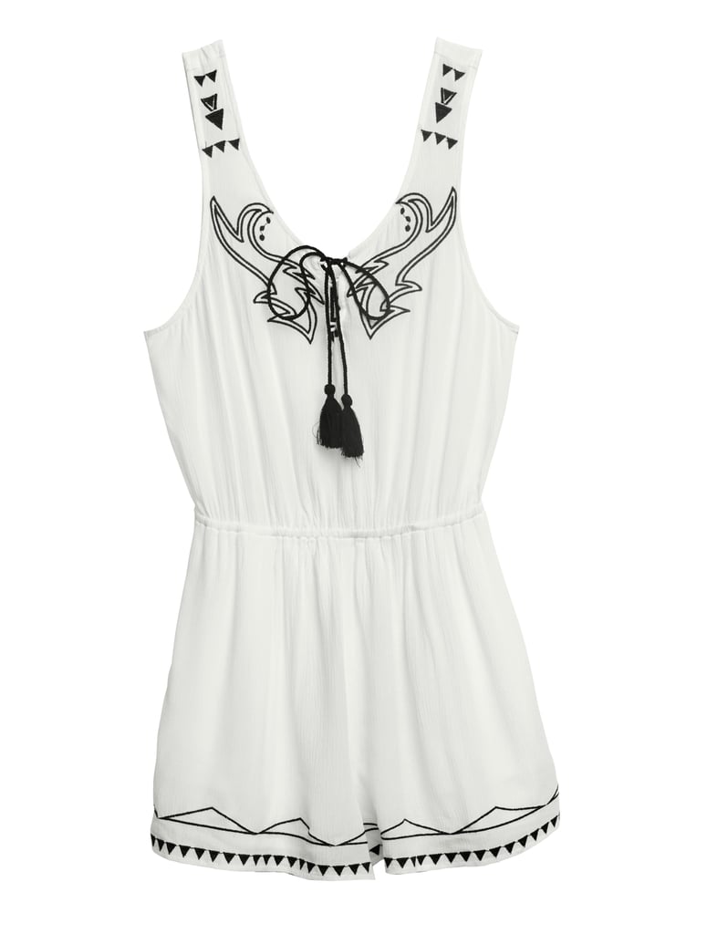 Erin Wasson Embroidered Lace-Up Romper ($45)