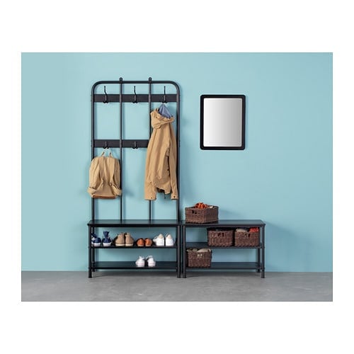 bench with shoe storage and coat rack