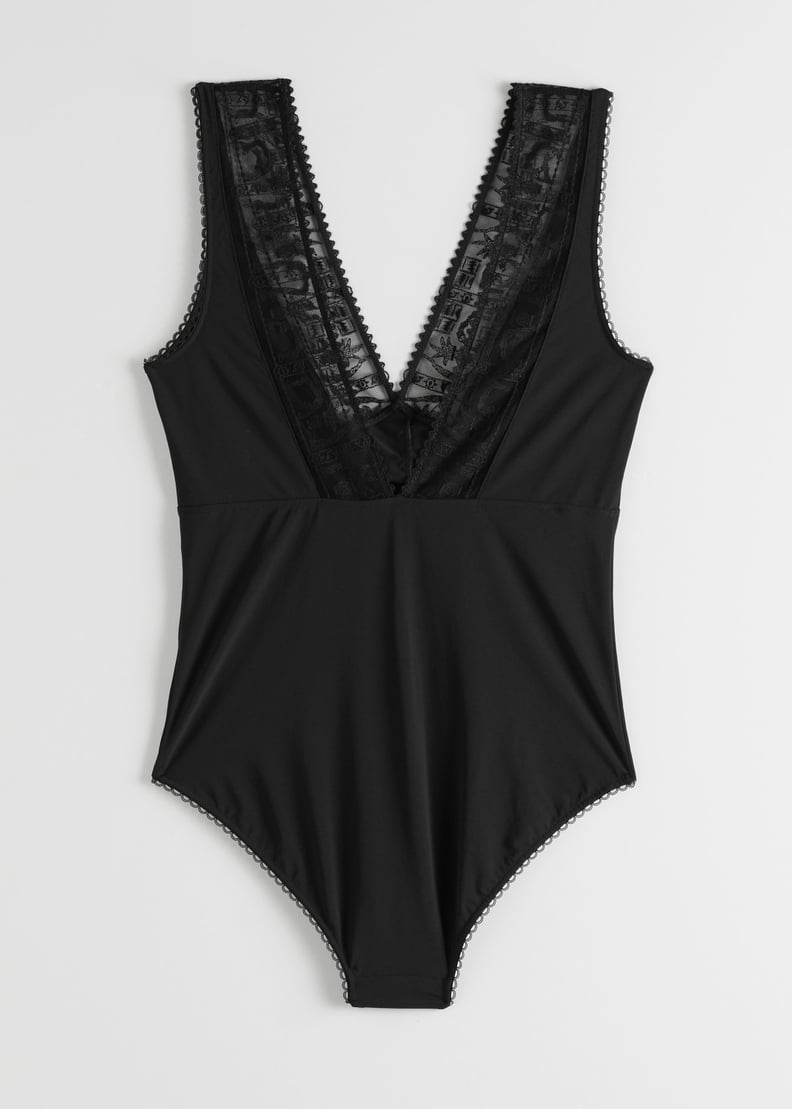 & Other Stories Scalloped Intricate Lace Bodysuit