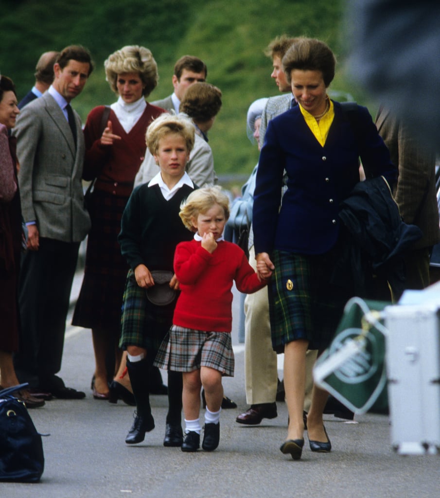 Princess Anne With her Kids and Brother Prince Charles and His Then-Wife Princess Diana in 1985 in Scotland