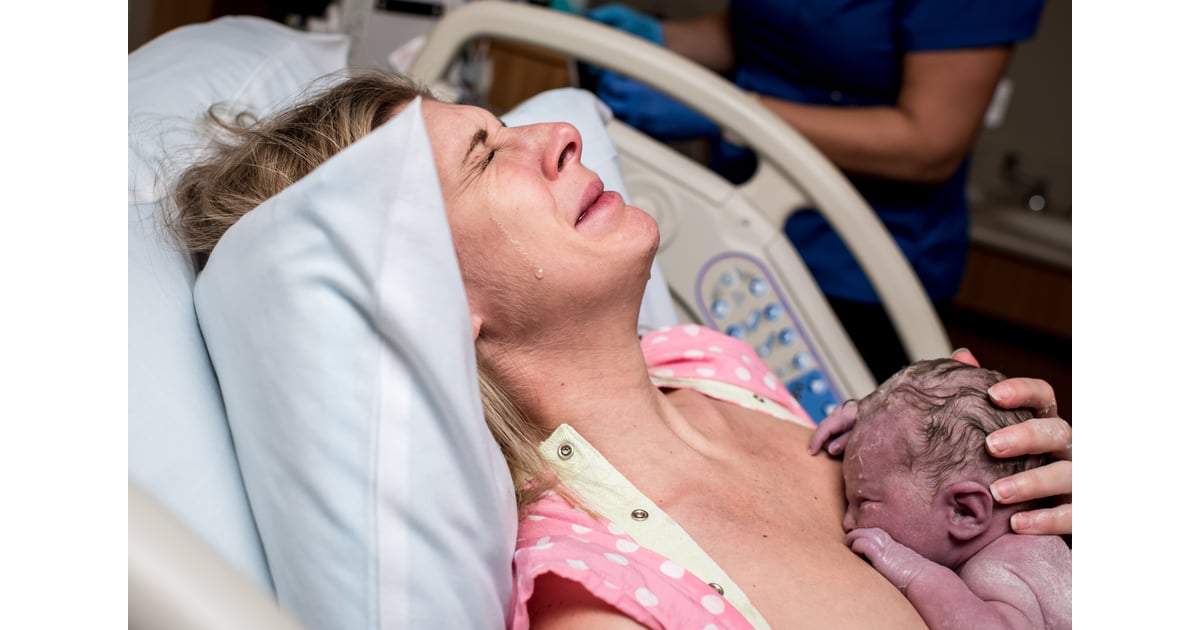 Tearful Rainbow Baby Birth Photo | POPSUGAR Family Photo 7