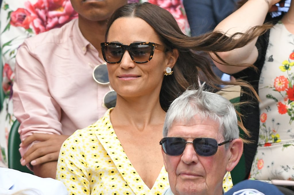 Pippa Middleton Yellow Floral Dress at Wimbledon 2019