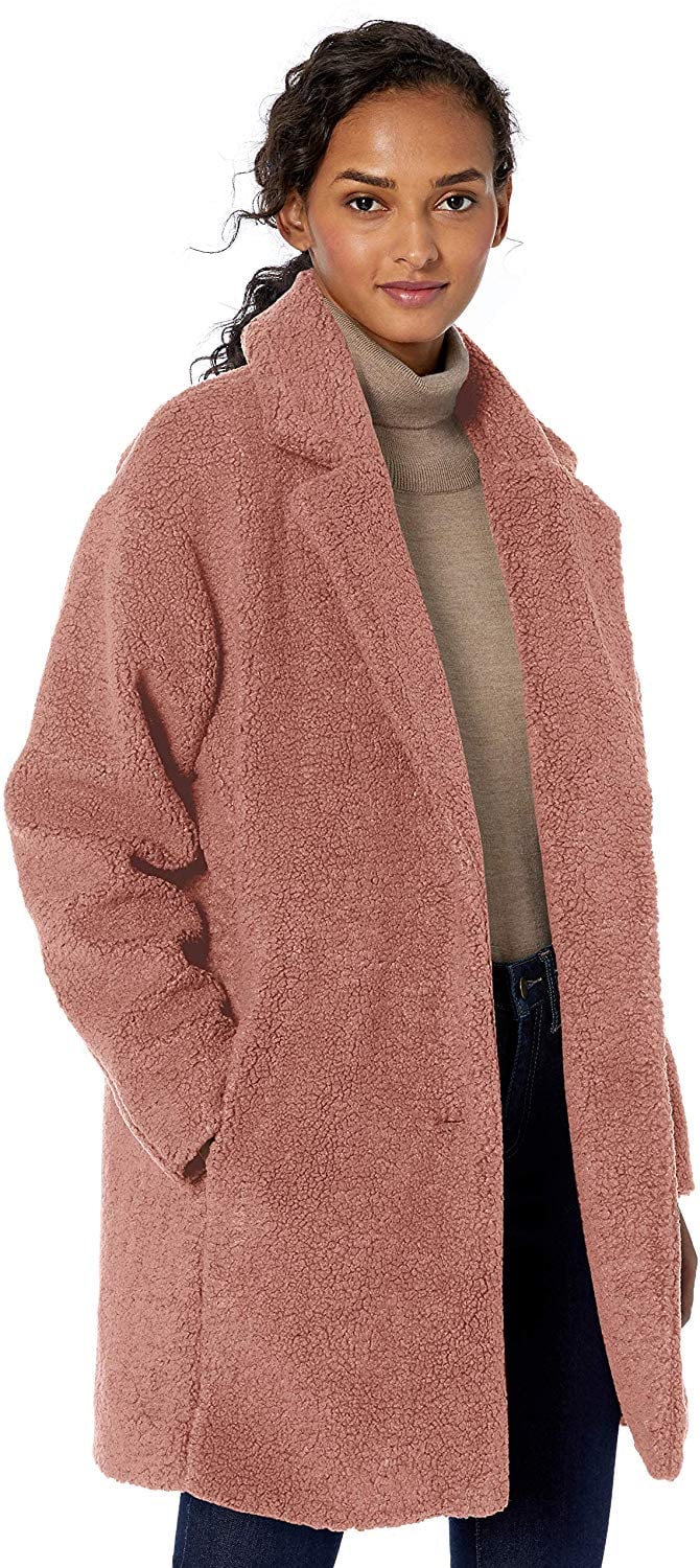 Brand Daily Ritual Women's Teddy Bear Lapel Coat