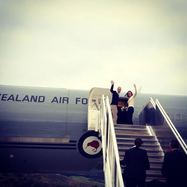 Kate and Will boarded a plane during one of their many trips around New Zealand.
Source: Twitter user GovGeneralNZ