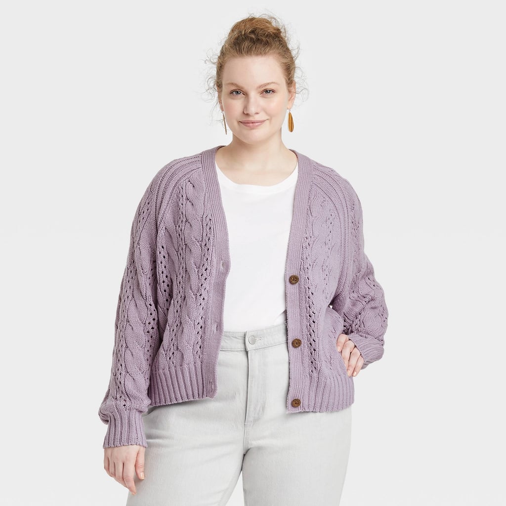 A Cable Knit: Universal Thread Button-Front Cable Stitch Cardigan