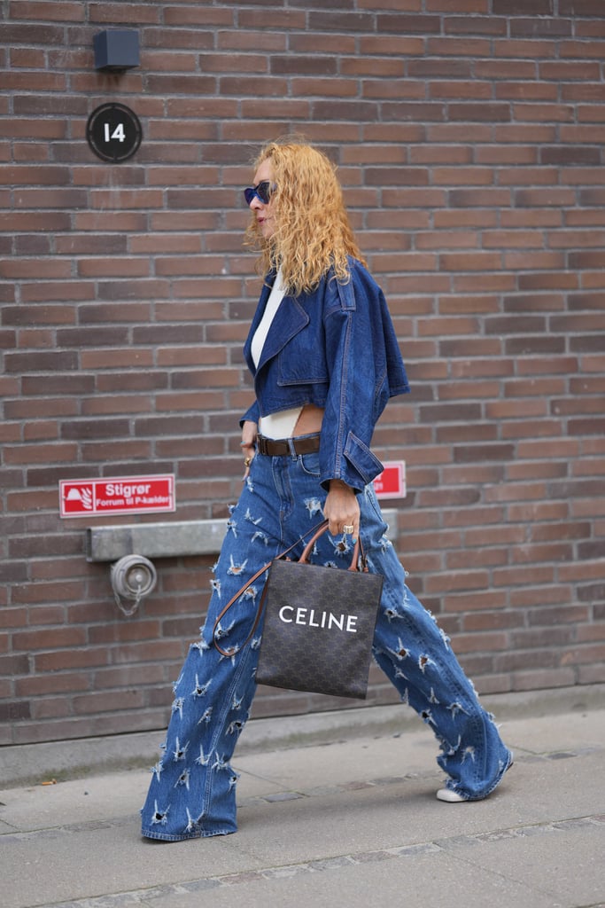 Copenhagen Fashion Week Street Style Spring 2024 Trend: Double Denim