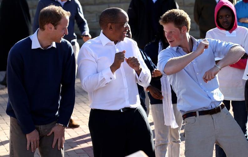 William and Harry With Prince Seeiso of Lesotho in June 2010