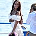 Rihanna White Dress on Holiday in Italy 2019