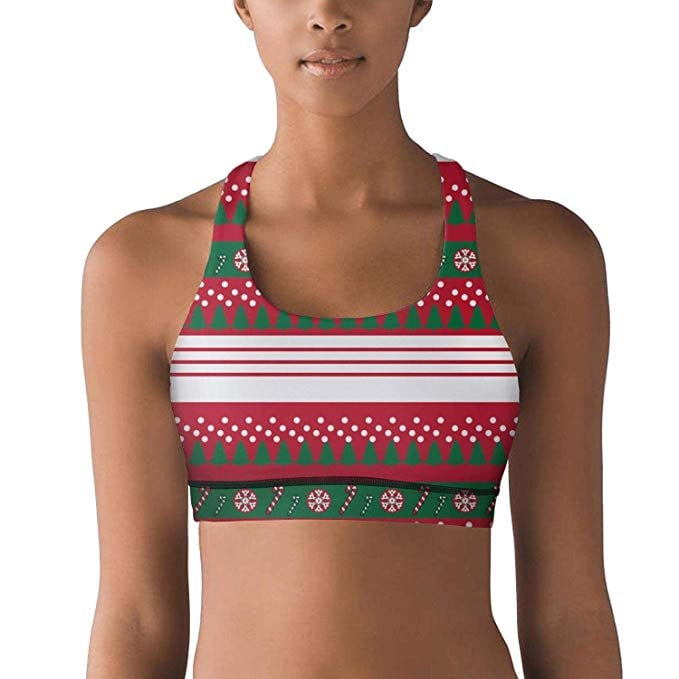 Candy Cane Racerback Sports Bra