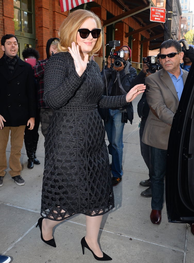 Adele Wearing All Black in NYC Pictures