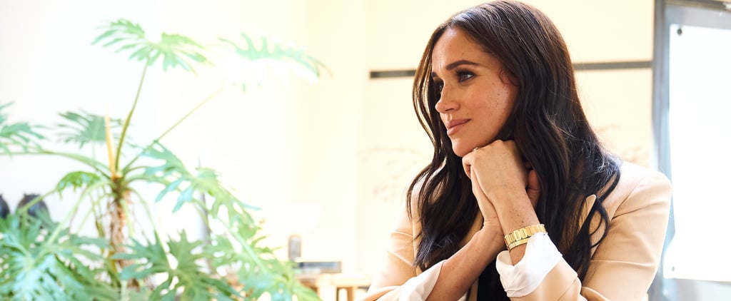 Meghan Markle Wears a Sleek Nude Blazer Just Like Princess Diana's