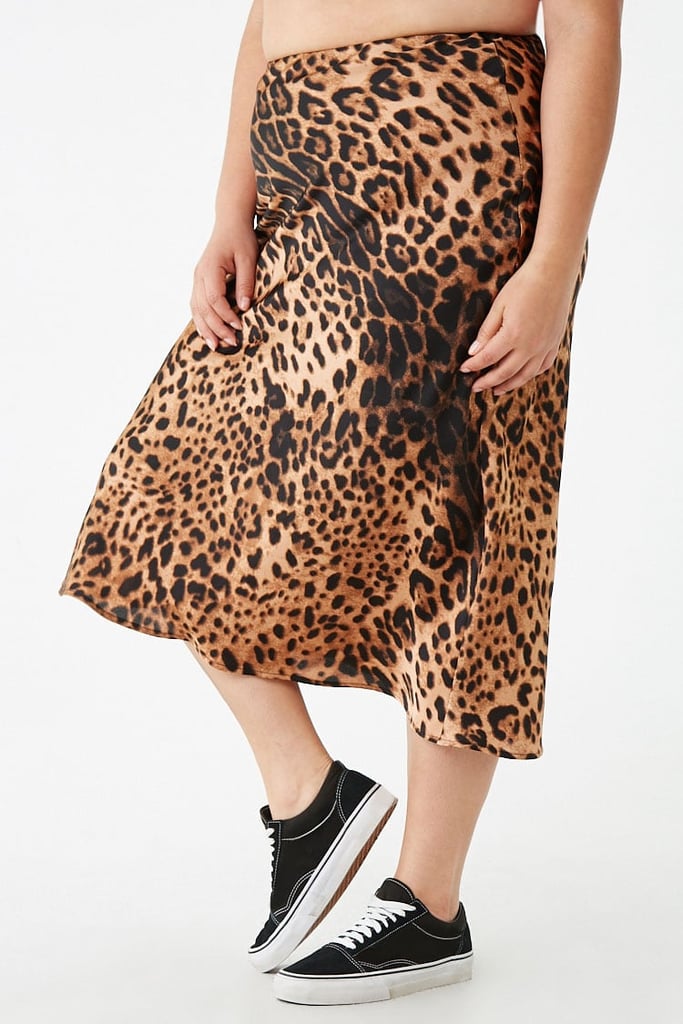 plus leopard print skirt